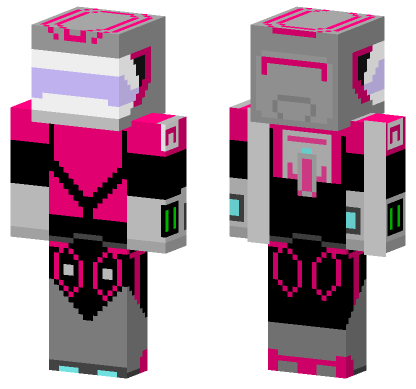 Pink And Black Robot Minecraft Bedrock skin