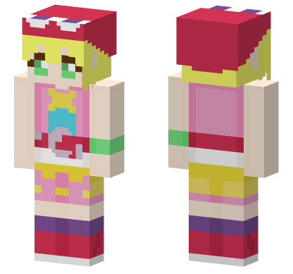 Pink And Yellow Outfit Minecraft Bedrock skin