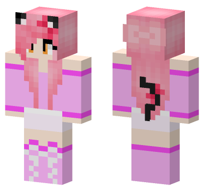 Pink Anime Girl Minecraft Bedrock skin