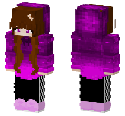 Pink Anime Girl Minecraft Bedrock skin