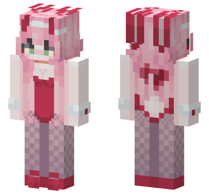 Pink Bunny Girl Minecraft Bedrock skin