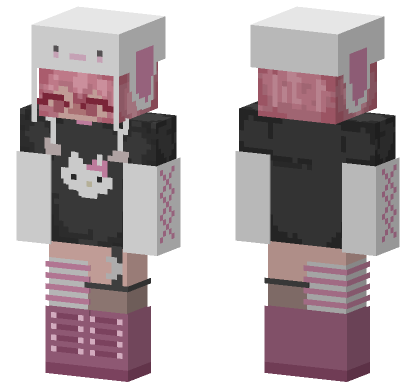 Pink Bunny Girl Minecraft Bedrock skin