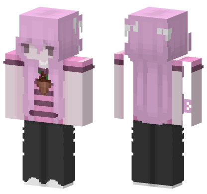 Pink Bunny Girl Minecraft Bedrock skin
