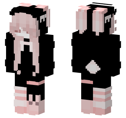 Pink Bunny Girl Minecraft Bedrock skin