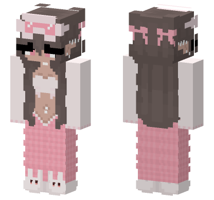 Pink Bunny Girl Outfit Minecraft Bedrock skin