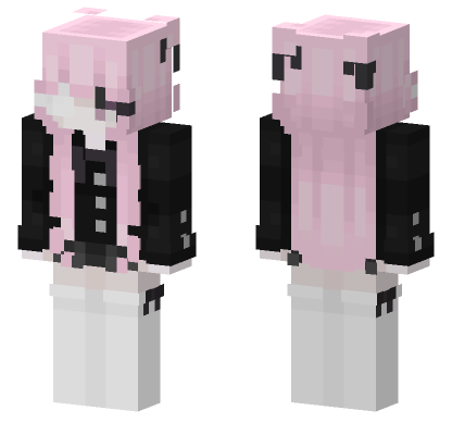 Pink Cat Girl Minecraft Bedrock skin
