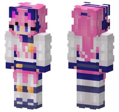 Pink Cat Girl Outfit Minecraft Bedrock skin