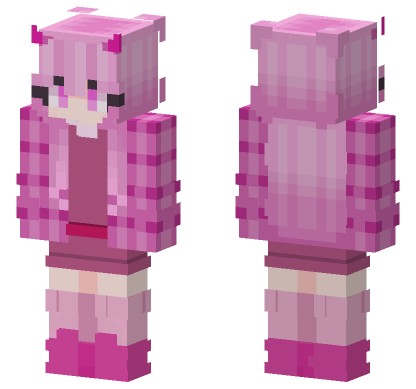 Pink Demon Girl Minecraft Bedrock skin