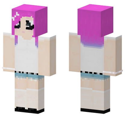 Pink Hair Girl Minecraft Bedrock skin