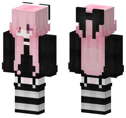 Pink Hair Girl Minecraft Bedrock skin