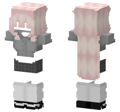 Pink Hair Schoolgirl Outfit Minecraft Bedrock skin