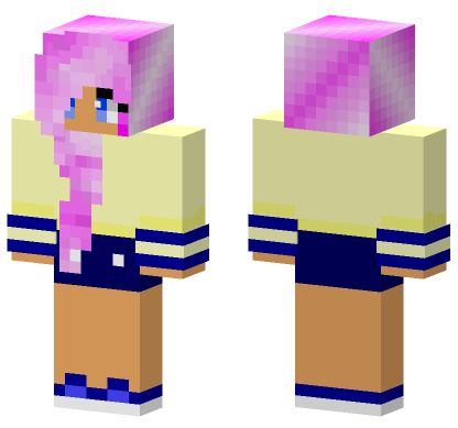 Pink Haired Girl Minecraft Bedrock skin