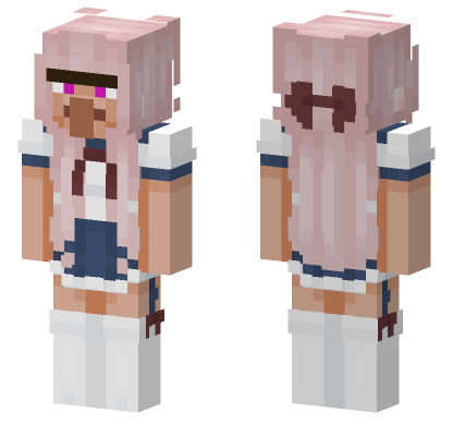 Pink Haired Girl Minecraft Bedrock skin