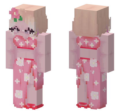 Pink Kawaii Bunny Girl Minecraft Bedrock skin