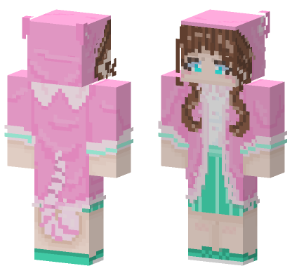 Pink Lolita Dress Girl Minecraft Bedrock skin