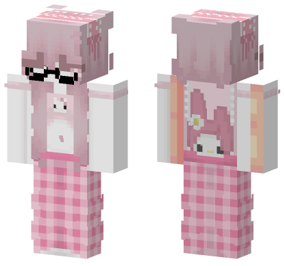 Pink Plaid Pajamas Minecraft Bedrock skin