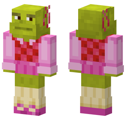 Pink Shrek Minecraft Bedrock skin