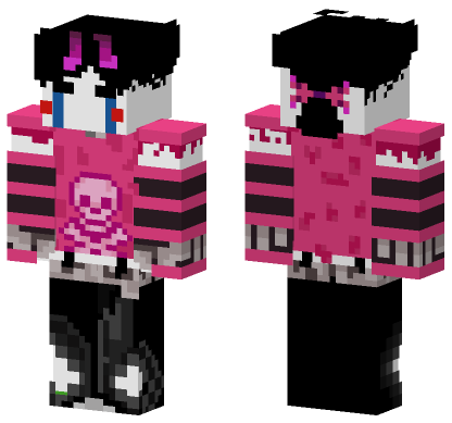 Pink Skull Hoodie Minecraft Bedrock skin