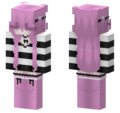 Pink Striped Outfit Minecraft Bedrock skin