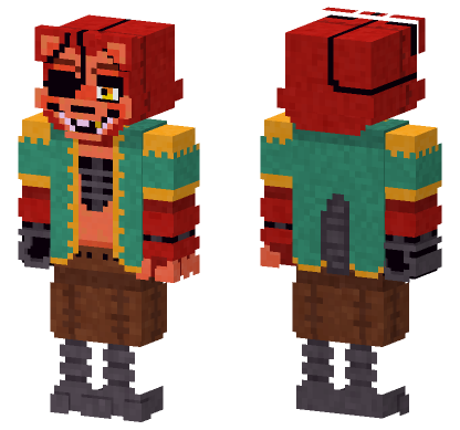 Pirate Captain Foxy Minecraft Bedrock skin