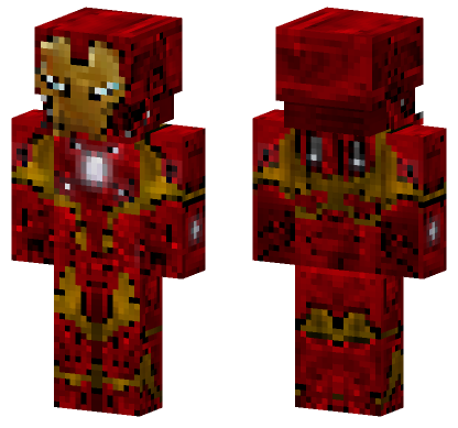 Pixel Iron Man Suit Minecraft Bedrock skin