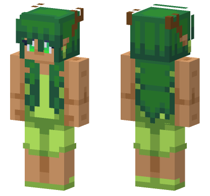 Plant Deer Girl Minecraft Bedrock skin