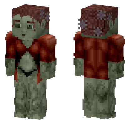 Poison Ivy DC Comics Minecraft Bedrock skin
