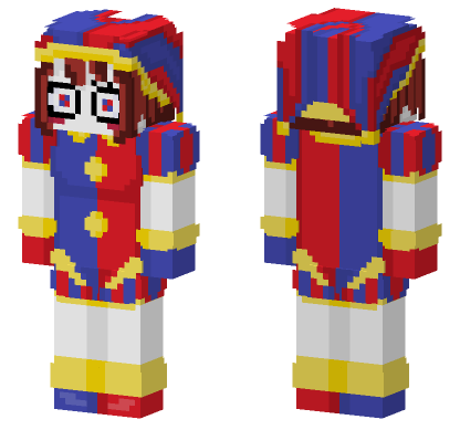 Pomni The Amazing Digital Circus Minecraft Bedrock skin