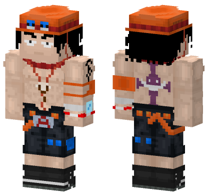 Portgas D Ace Hat HD Minecraft Bedrock skin