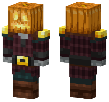 Pumpkin Head Dave The Villager Minecraft Bedrock skin