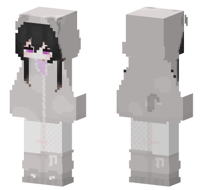 Puppy Grey No Glasses Minecraft Bedrock skin