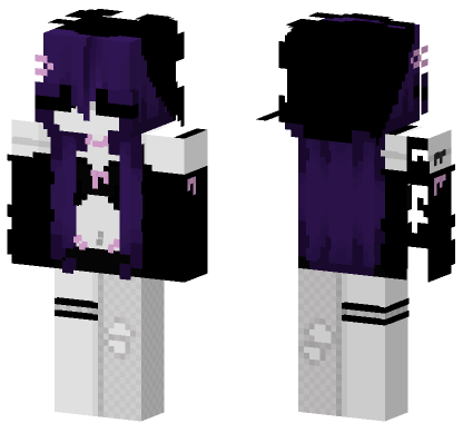 Purple Anime Girl Minecraft Bedrock skin