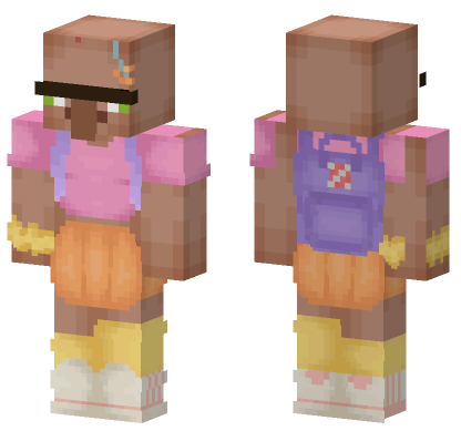 Purple Backpack Girl Minecraft Bedrock skin