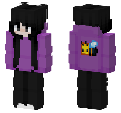Purple Bee Hoodie Boy Minecraft Bedrock skin