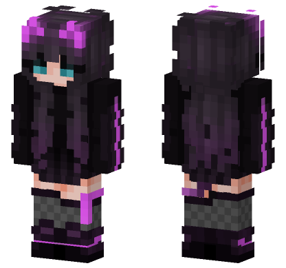 Purple Cat Girl Minecraft Bedrock skin