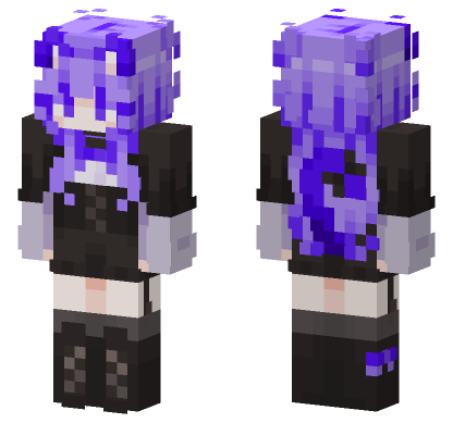 Purple Cat Girl Minecraft Bedrock skin