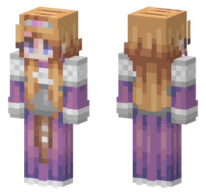 Purple Dress Girl Minecraft Bedrock skin