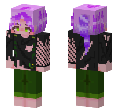 Purple Fish Boy Minecraft Bedrock skin
