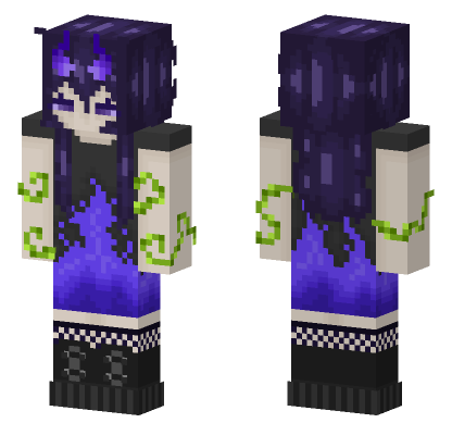 Purple Flame Green Vine Minecraft Bedrock skin