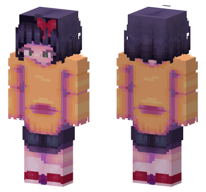 Purple Hair Girl Minecraft Bedrock skin