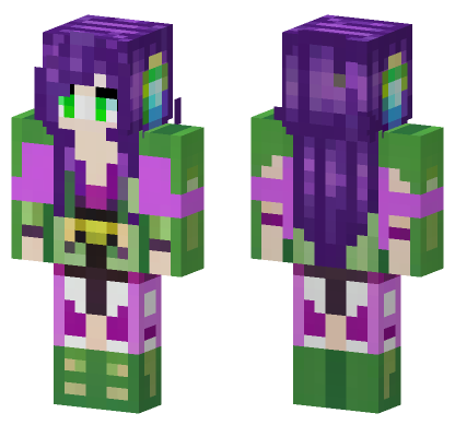 Purple Haired Girl Minecraft Bedrock skin