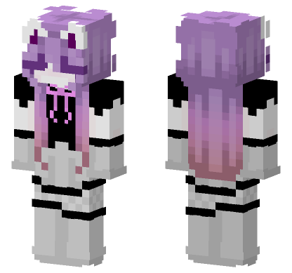 Purple Haired Girl Minecraft Bedrock skin