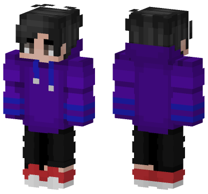 Purple Hoodie Boy Minecraft Bedrock skin