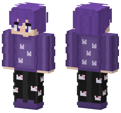 Purple Hoodie Girl Minecraft Bedrock skin