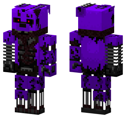 Purple Ignited FNAF Guy Minecraft Bedrock skin