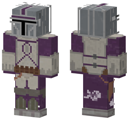 Purple Mandalorian Armour Minecraft Bedrock skin