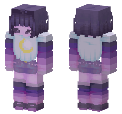 Purple Moon Aesthetic Minecraft Bedrock skin