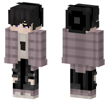 Purple Plaid Girl Minecraft Bedrock skin