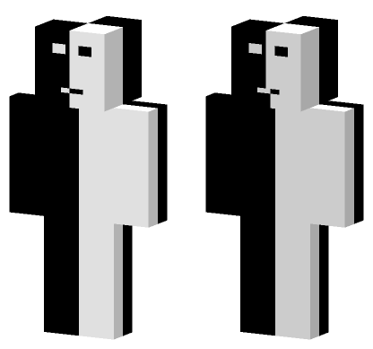 Quarter Black White Minecraft Bedrock skin