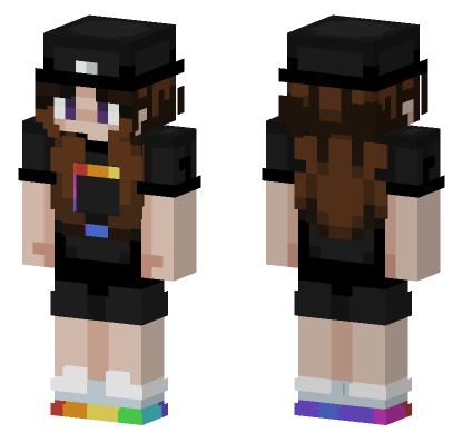 Rainbow Hoodie Boy Minecraft Bedrock skin